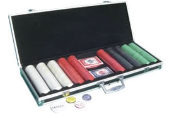 Poker Chip Set: Aluminum Case with Black Vinyl Trim, 300 Poker Chips main image